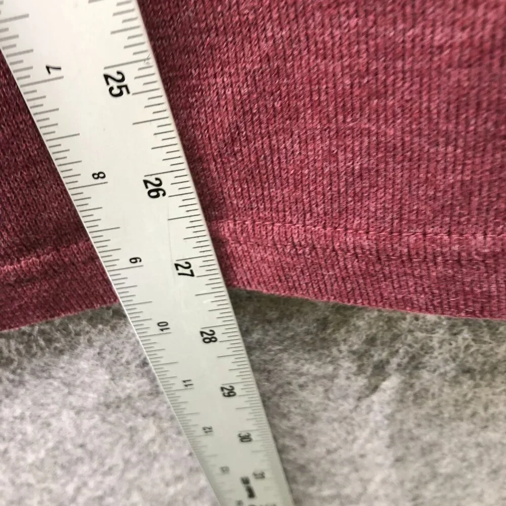 Eddie Bauer Mock Neck Sweatshirt Mens L 1/4 Button‎ Burgundy Wine Pullover